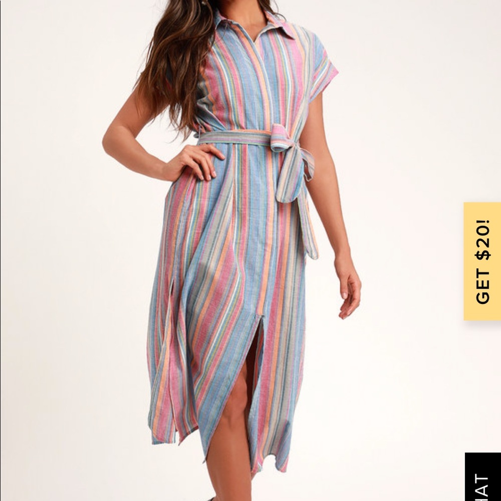 Never worn!! Light weight rainbow dress!